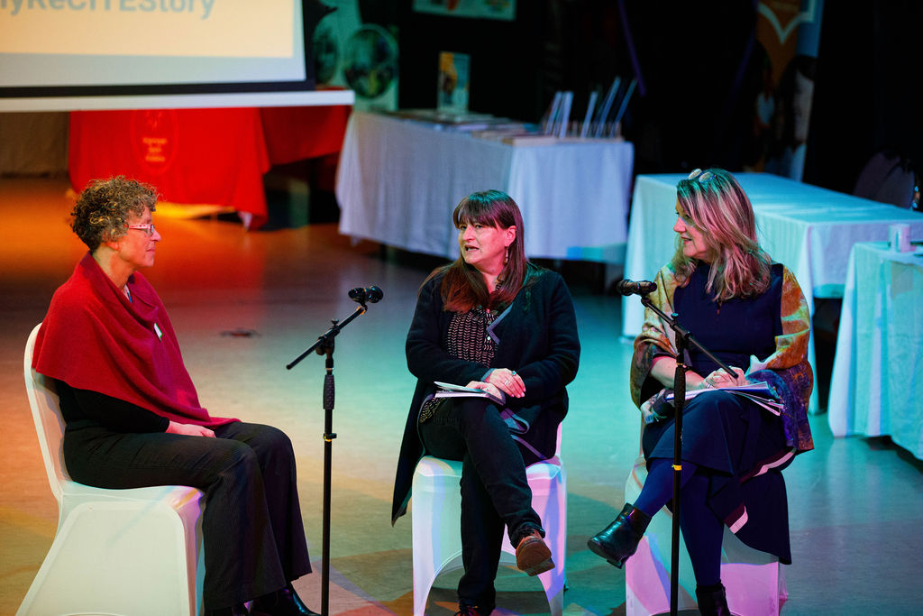 Panel discussion with (from left to right) Professor Miriam Taegtmeyer, Professor Rachel Tolhurst (LSTM) and Sarah Lovell, Culture Lead for LCR Combined Authority / photo credit: Andrew AB Panel discussion with (from left to right) Professor Miriam Taegtmeyer, Professor Rachel Tolhurst (LSTM) and Sarah Lovell, Culture Lead for LCR Combined Authority / photo credit: Andrew AB