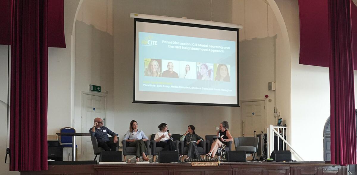Panel discussion with (from left to right) Sam Avery, Melissa Campbell, Laura Heneghan, Shaban Sadiq, Sarah Maclennan (Chair) / photo LSTM Panel discussion with (from left to right) Sam Avery, Melissa Campbell, Laura Heneghan, Shaban Sadiq, Sarah Maclennan (Chair) / photo LSTM